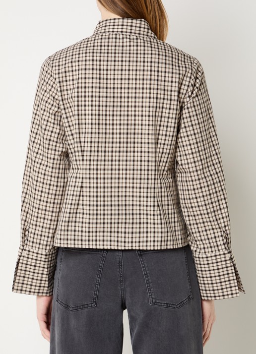 Neo Noir Rosa blouse met ruitdessin - achterkant 2 beige