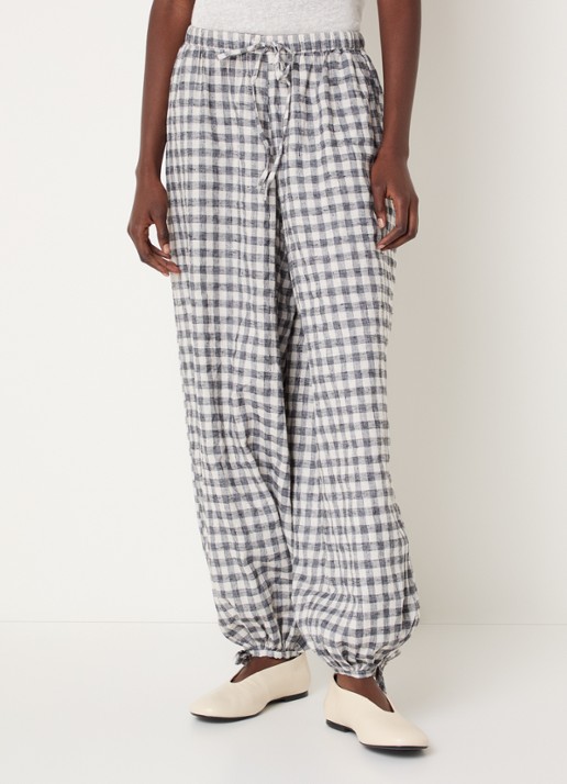 Neo Noir Roxane high waist balloon fit broek met ruitdessin en steekzakken