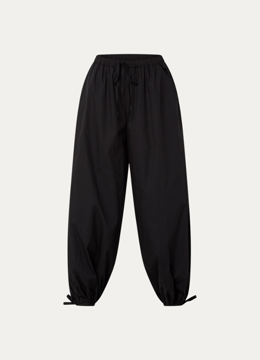 Neo Noir Roxane high waist balloon fit broek met steekzakken - voorkant zwart
