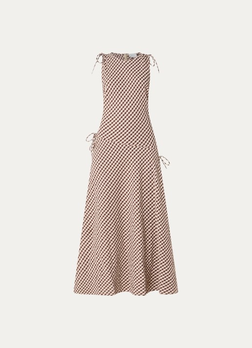 Neo Noir Saxton maxi jurk met ruitdessin en gestrikt detail