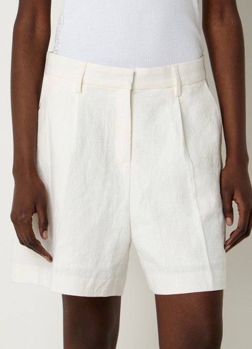 Neo Noir Sega Ramie mid waist loose fit korte broek met steekzakken