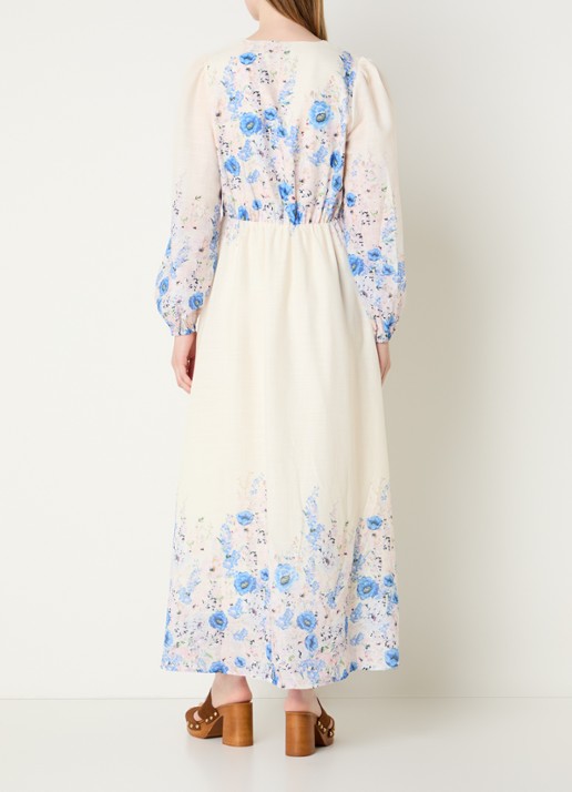 Neo Noir Silfi maxi tuniekjurk met print - achterkant creme