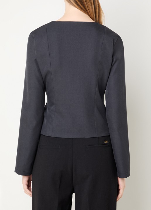 Neo Noir Simmi tuniek met gestrikt detail - achterkant antraciet