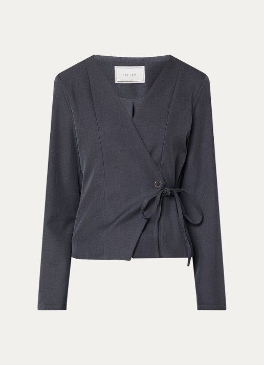 Neo Noir Simmi tuniek met gestrikt detail - voorkant 3 antraciet