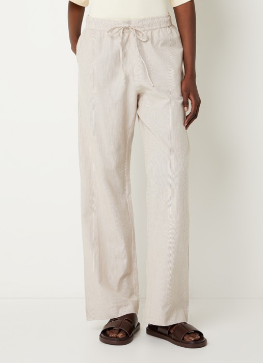 Neo Noir Sonar mid waist loose fit broek met streepprint en steekzakken