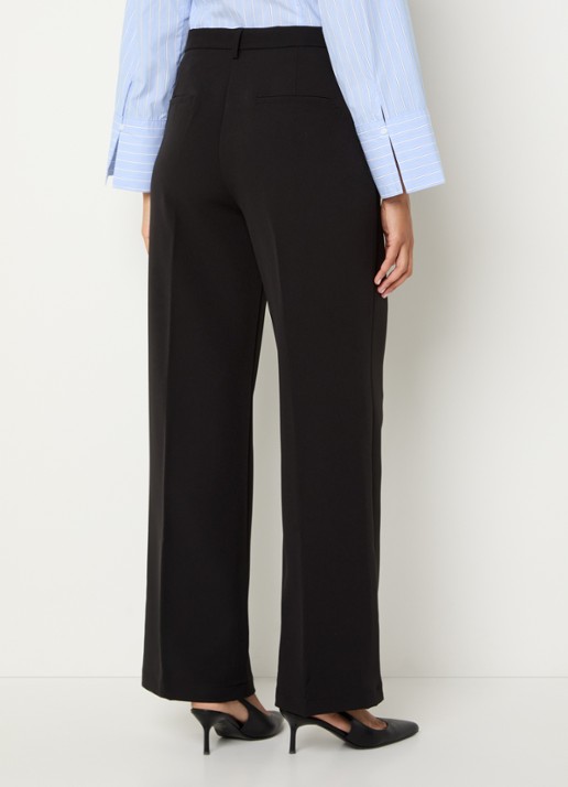 Neo Noir Sury high waist loose fit pantalon met steekzakken - achterkant 2 zwart