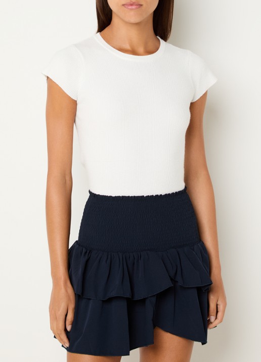Neo Noir Tirra top met ribstructuur