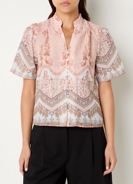 Neo Noir Torana blouse met bloemenprint