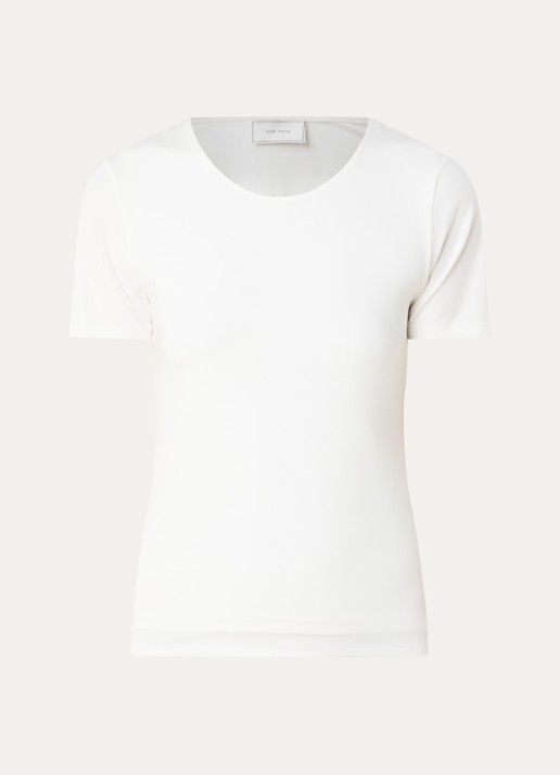 Neo Noir Verna T-shirt van jersey - voorkant gebroken wit