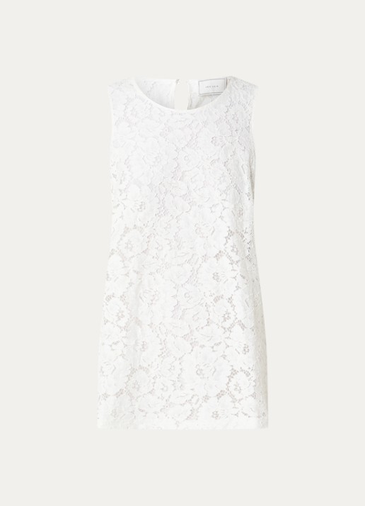 Neo Noir Vivien semi-transparante top met broderie - voorkant 3 gebroken wit