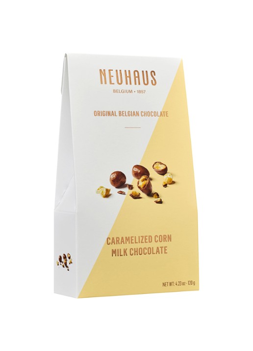 Neuhaus Choc Moments gekaramelliseerde maïs met melkchocolade 120 gram - voorkant undefined