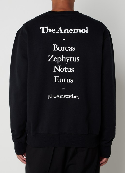 New Amsterdam Surf Association Anemoi sweater met logo- en backprint - achterkant 4 zwart