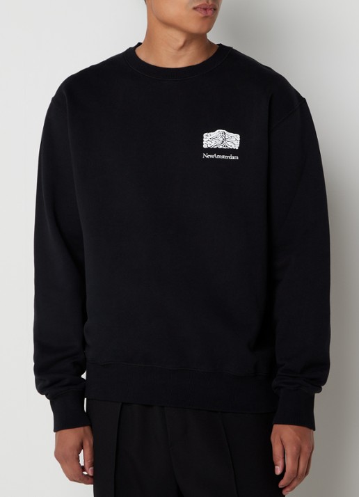 New Amsterdam Surf Association Anemoi sweater met logo- en backprint - detail 3 zwart