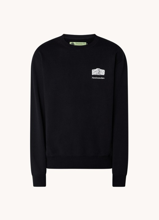 New Amsterdam Surf Association Anemoi sweater met logo- en backprint - voorkant zwart