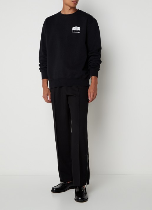 New Amsterdam Surf Association Anemoi sweater met logo- en backprint - voorkant 2 zwart