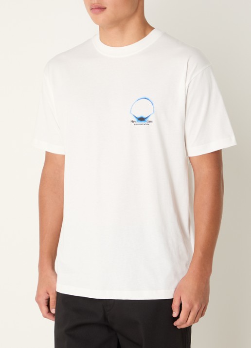 New Amsterdam Surf Association Eclipse T-shirt met logo- en backprint - achterkant 2 gebroken wit