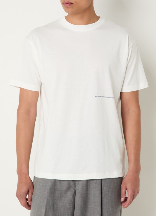 New Amsterdam Surf Association Hibiscus T-shirt met logo- en backprint - achterkant 4 wit