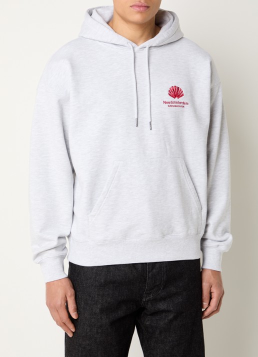 New Amsterdam Surf Association Hoodie met logo- en backprint - achterkant 3 grijsmele