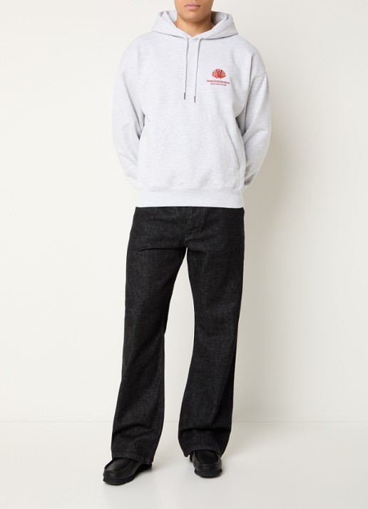 New Amsterdam Surf Association Hoodie met logo- en backprint - voorkant 5 grijsmele