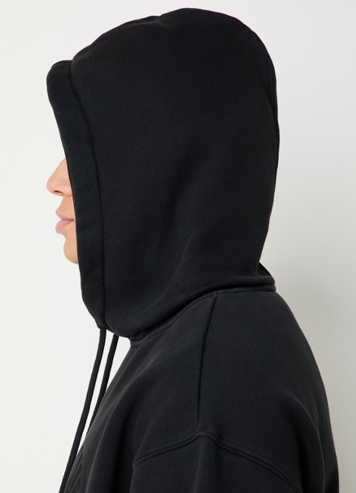 New Amsterdam Surf Association Hoodie met logoborduring en kangoeroezak - detail 5 zwart