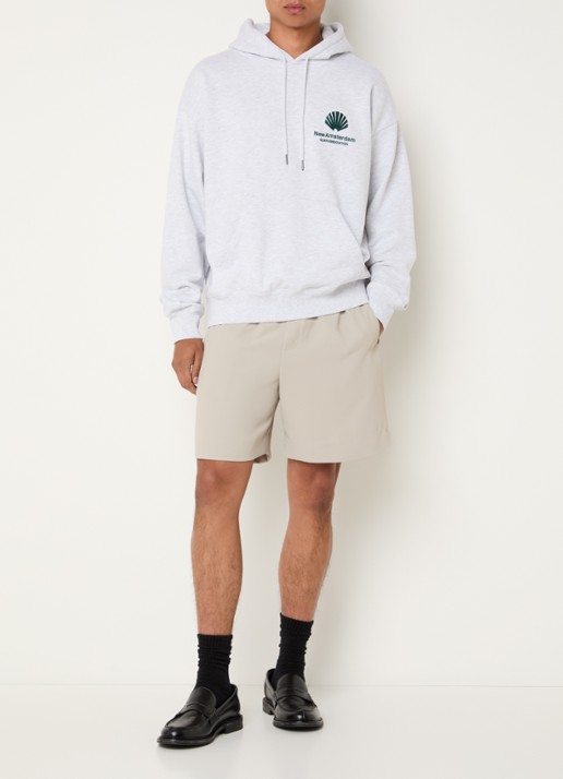 New Amsterdam Surf Association Hoodie met logoborduring - voorkant 4 grijsmele