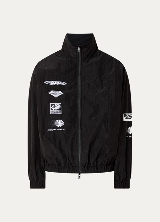 New Amsterdam Surf Association Jack met print en ritszakken - voorkant zwart