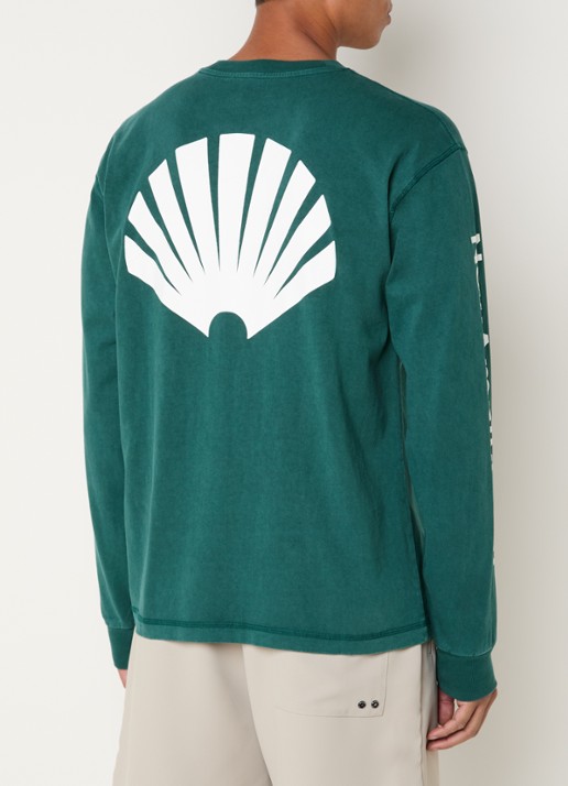 New Amsterdam Surf Association  Longsleeve met logo- en backprint - detail 3 zeegroen