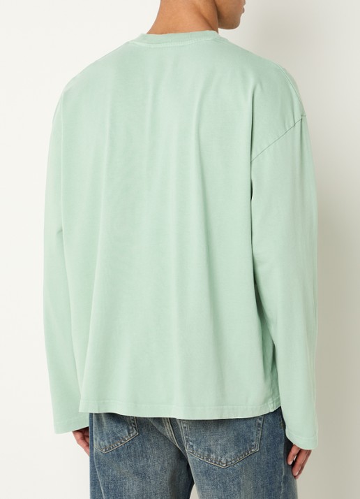 New Amsterdam Surf Association Longsleeve met logoborduring - achterkant 3 lichtgroen
