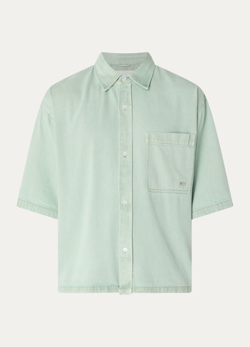 New Amsterdam Surf Association Regular fit overhemd met borstzak - voorkant mint