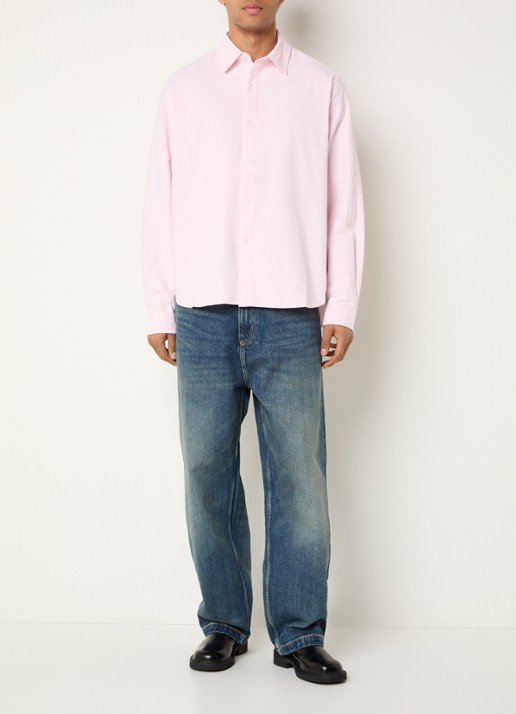 New Amsterdam Surf Association Regular fit overhemd met logoborduring  - voorkant 3 roze