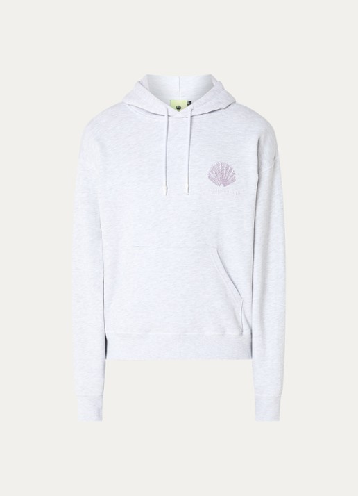 New Amsterdam Surf Association Sprayed hoodie met logo- en backprint - voorkant 4 grijs