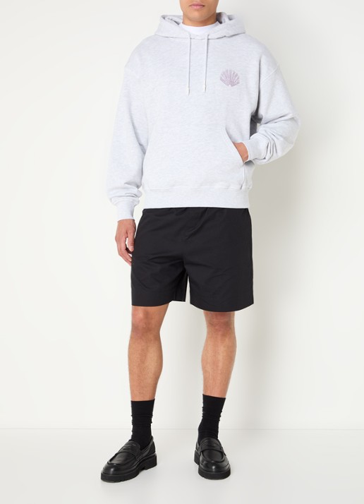 New Amsterdam Surf Association Sprayed hoodie met logo- en backprint - voorkant 5 grijs