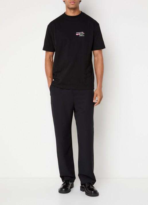 New Amsterdam Surf Association Straight fit chino met steekzakken - voorkant 2 zwart