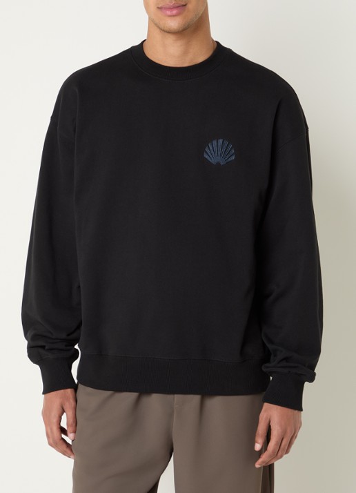 New Amsterdam Surf Association Sweater met logo- en backprint - detail zwart