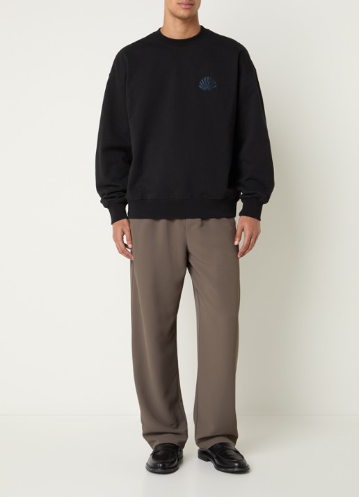 New Amsterdam Surf Association Sweater met logo- en backprint - voorkant 4 zwart