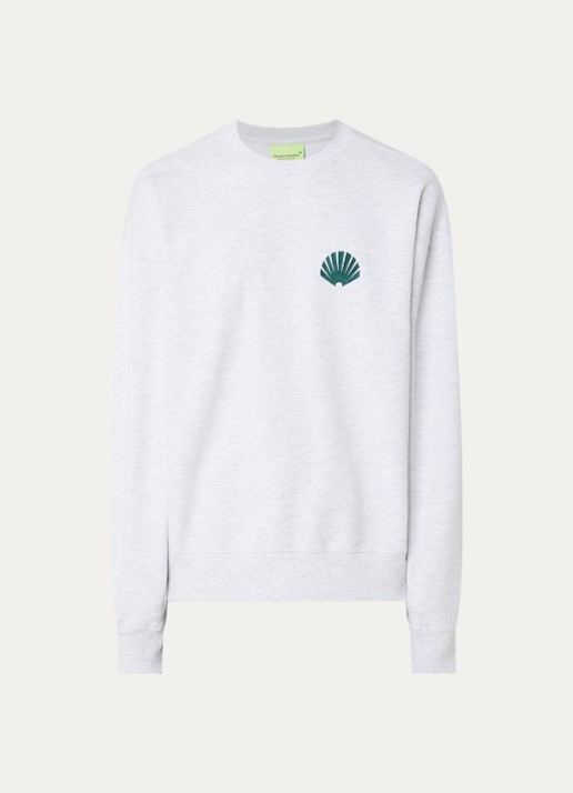 New Amsterdam Surf Association Sweater met logo- en backprint - voorkant 2 grijsmele