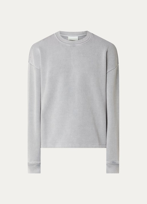 New Amsterdam Surf Association Sweater met logoborduring - voorkant 2 lichtgrijs