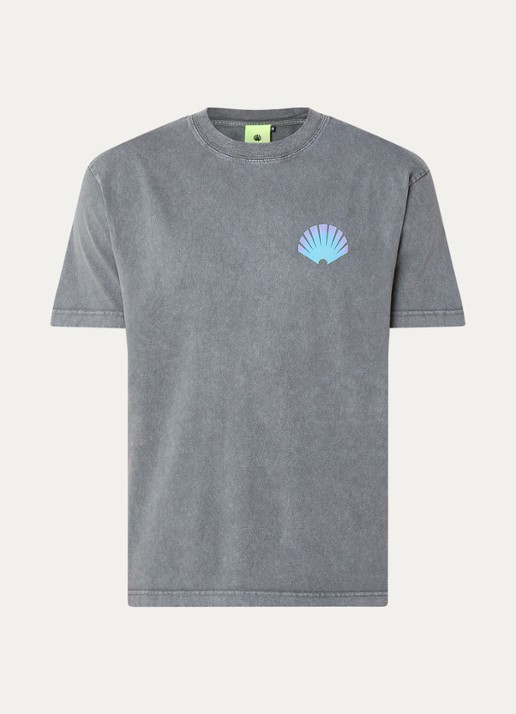New Amsterdam Surf Association T-shirt met logo- en backprint - voorkant 2 middengrijs