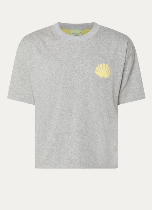 New Amsterdam Surf Association T-shirt met logo- en backprint - voorkant grijsmele