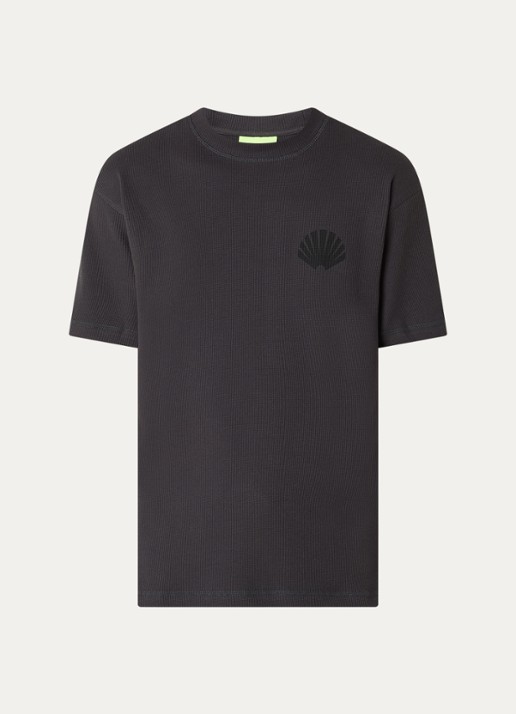 New Amsterdam Surf Association T-shirt met logo- en backprint - voorkant 2 beige