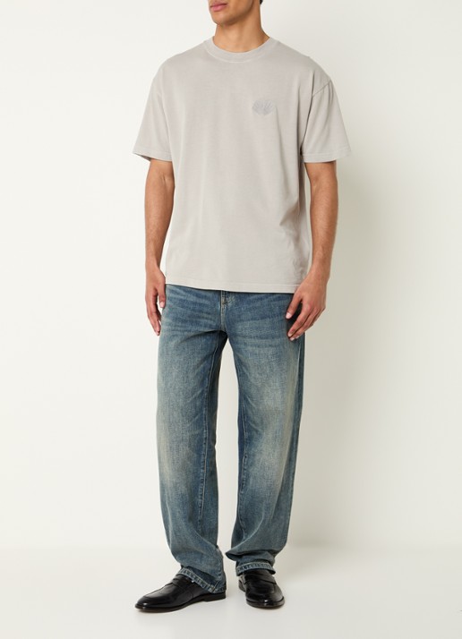 New Amsterdam Surf Association T-shirt met logoborduring - voorkant 2 lichtgrijs