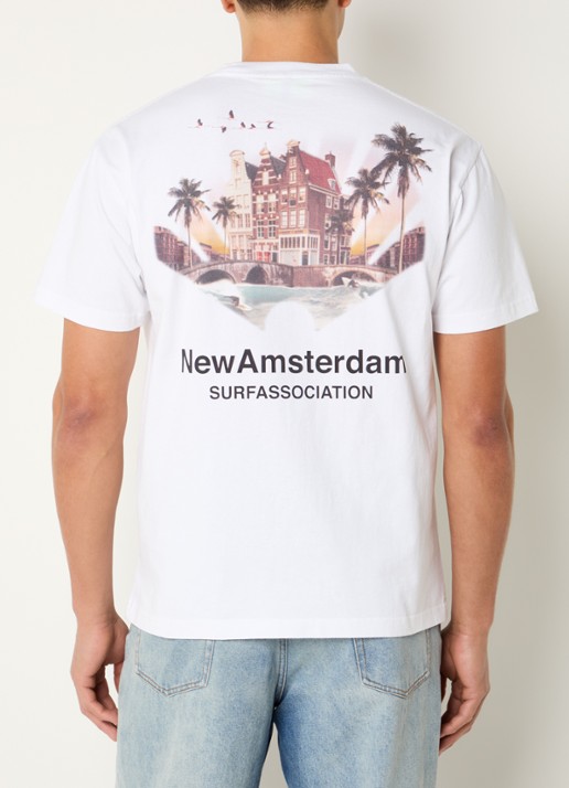 New Amsterdam Surf Association Tropical T-shirt met logo- en backprint