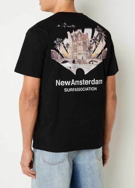 New Amsterdam Surf Association Tropical T-shirt met logo- en backprint