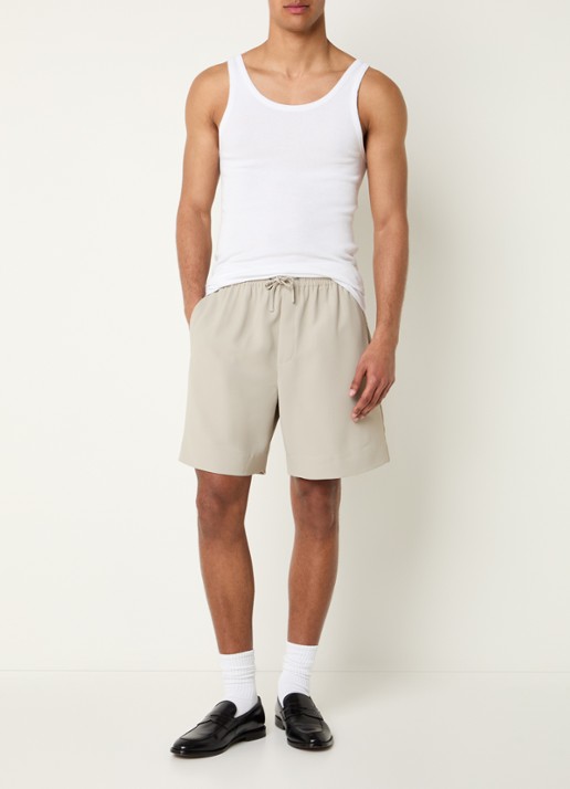 New Amsterdam Surf Association Work loose fit korte broek met steekzakken - voorkant 3 beige