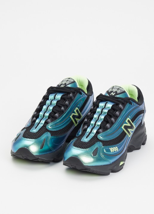 New Balance 1000 sneaker van mesh met metallic details - detail zeegroen