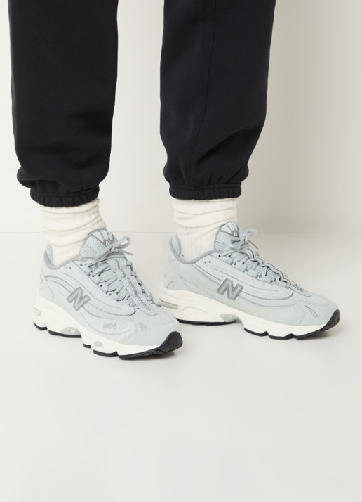 New Balance 1000 sneaker van suède  - voorkant 6 grijs