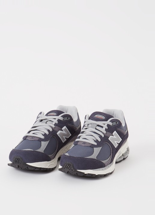 New Balance 2002R sneaker van suède met mesh details  - detail 2 donkerblauw