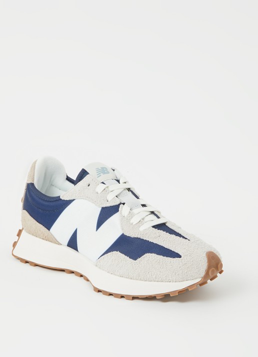 New Balance 327 sneaker met suède details - voorkant donkerblauw