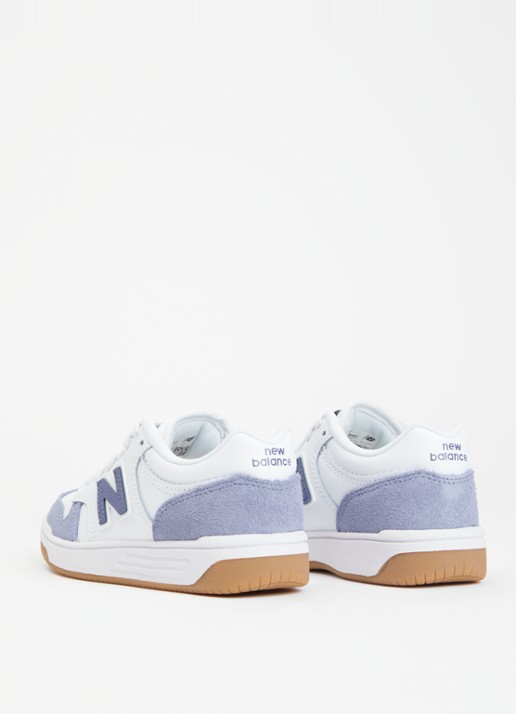New Balance 480 sneaker van leer met suède details - achterkant 4 wit