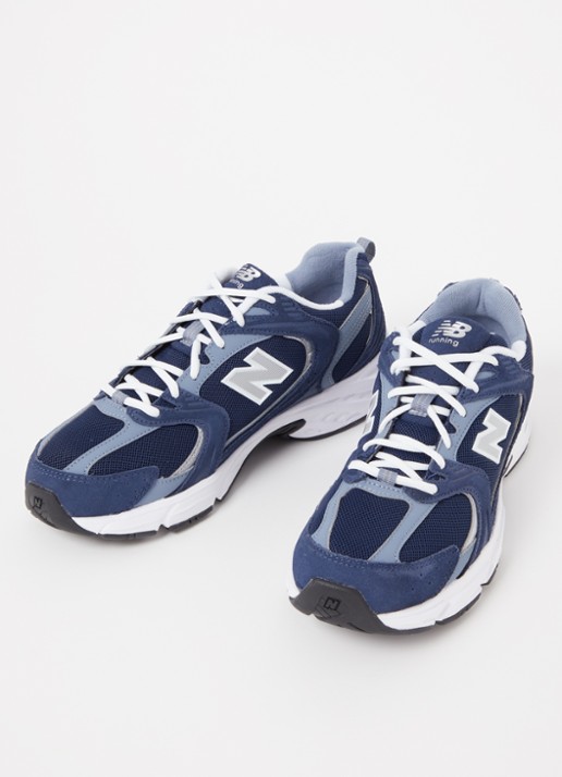 New Balance 530 sneaker van mesh met suède details - detail 2 donkerblauw